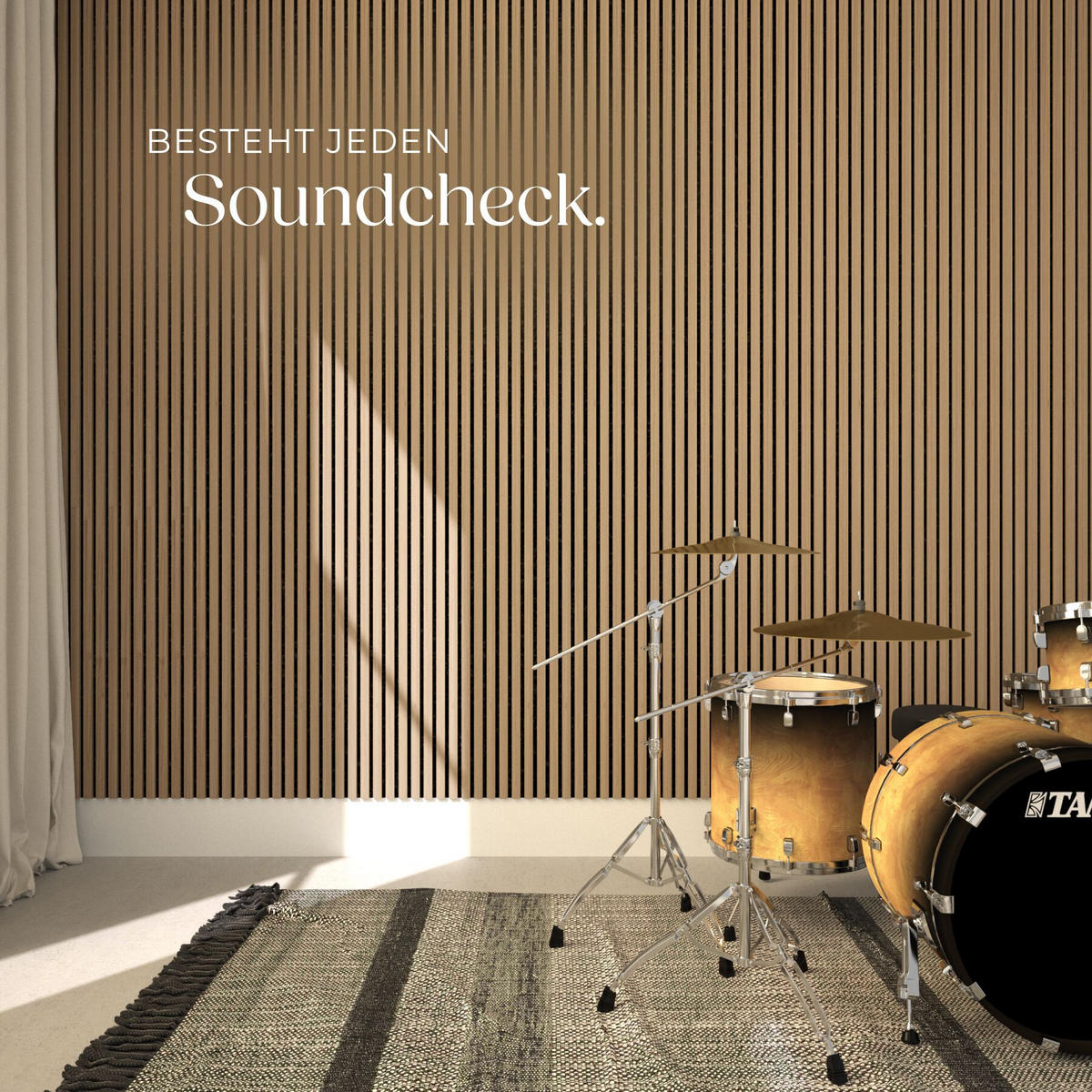 AKUSTIKPANEELE 2er Set Sonic Wall,je 60 x 120 x 2,1 cm, Größe flexibel anpassbar,Eiche - Eichefarben, Holz (60/120/120cm) - tectake