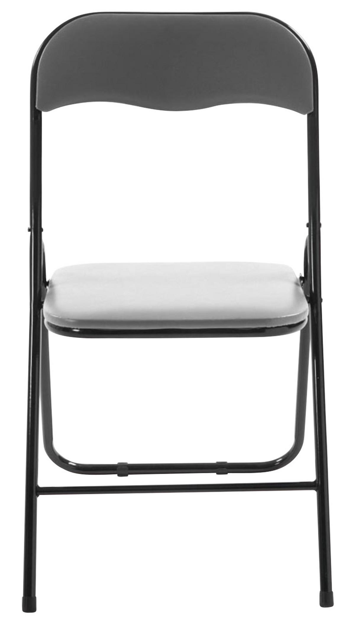 KLAPPSTUHL 2er Set Kunststoff grau/schwarz - Schwarz/Grau, Kunststoff/Textil (45/78/45cm) - CLP