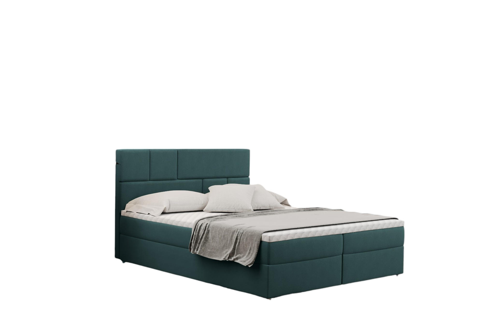 BOXBETT Mit Bettkasten BALI Stoff Mat Velvet Meeresfarbe 140x200 cm H3-Bonell - Mintgrün, Holz/Holzwerkstoff (140/200cm) - Kaiser Möbel