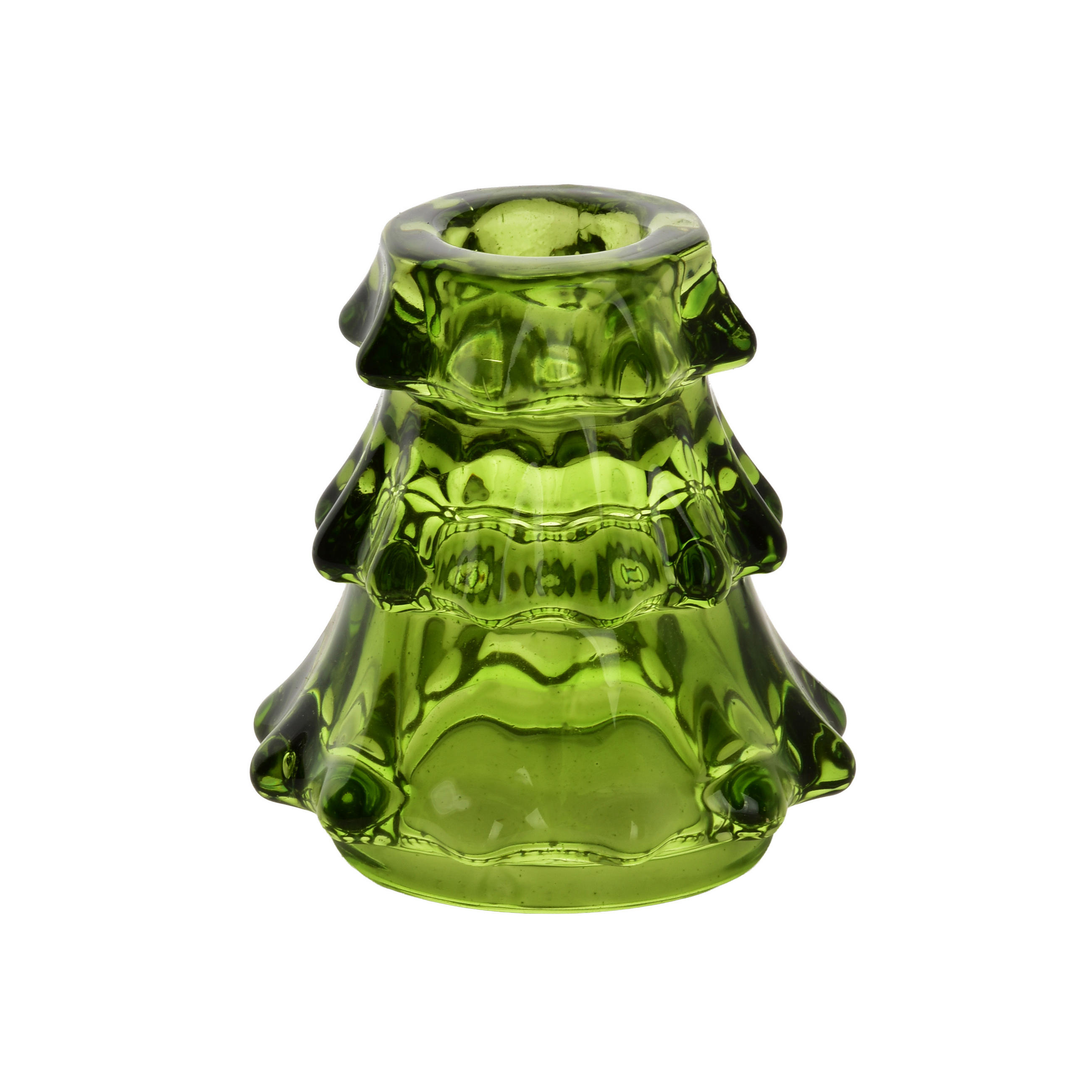 KERZENHALTER Santa Lila Grün 7/7,5cm Glas - Grün, Glas (7.5/9/7.5cm) - Mondex