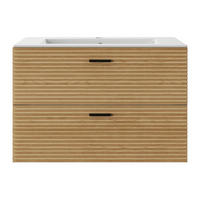 EINZELWASCHTISCH - 80 cm x 46 cm - Holz, Platte - Naturfarben Hell - SARONE - Naturfarben, Holz (80/55/46cm) - Vente-Unique