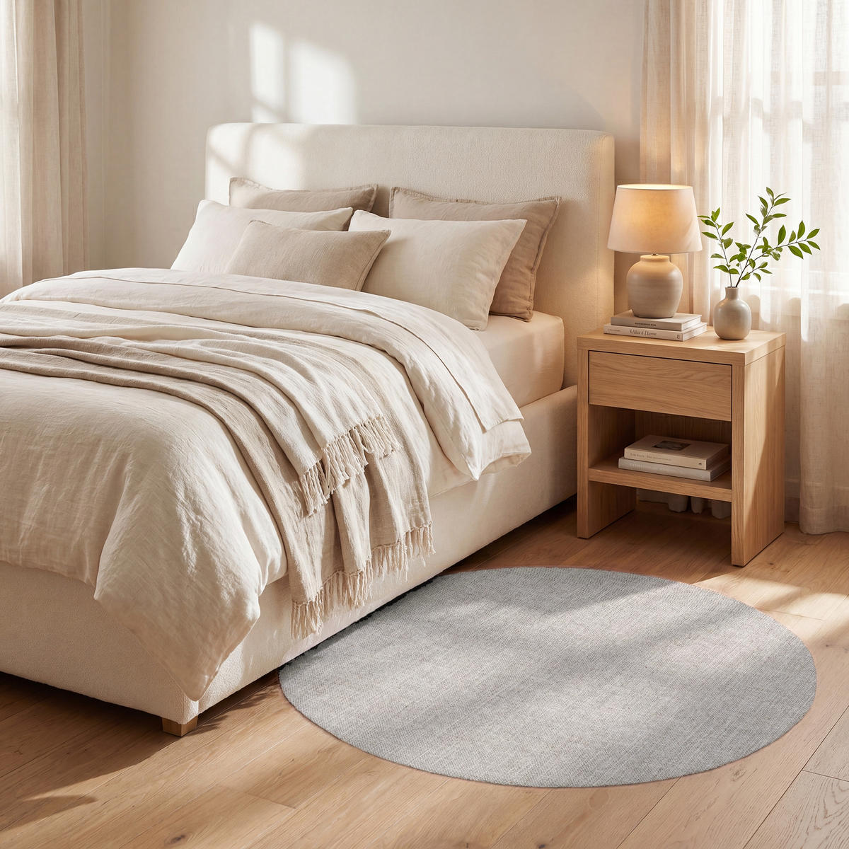 KOBERCE - Ľan - textúra - béžová - 90x90 cm - krémová, textil/plast (90/0.4cm) - OnlyWow