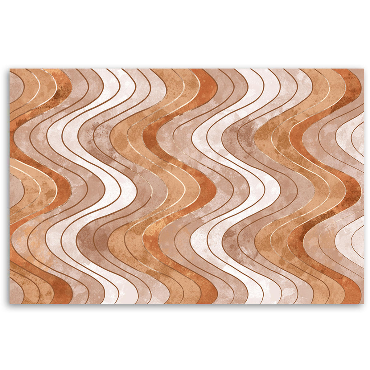 WANDBILD vertikale wellige linien - Orange, Textil (60/40cm) - Feeby