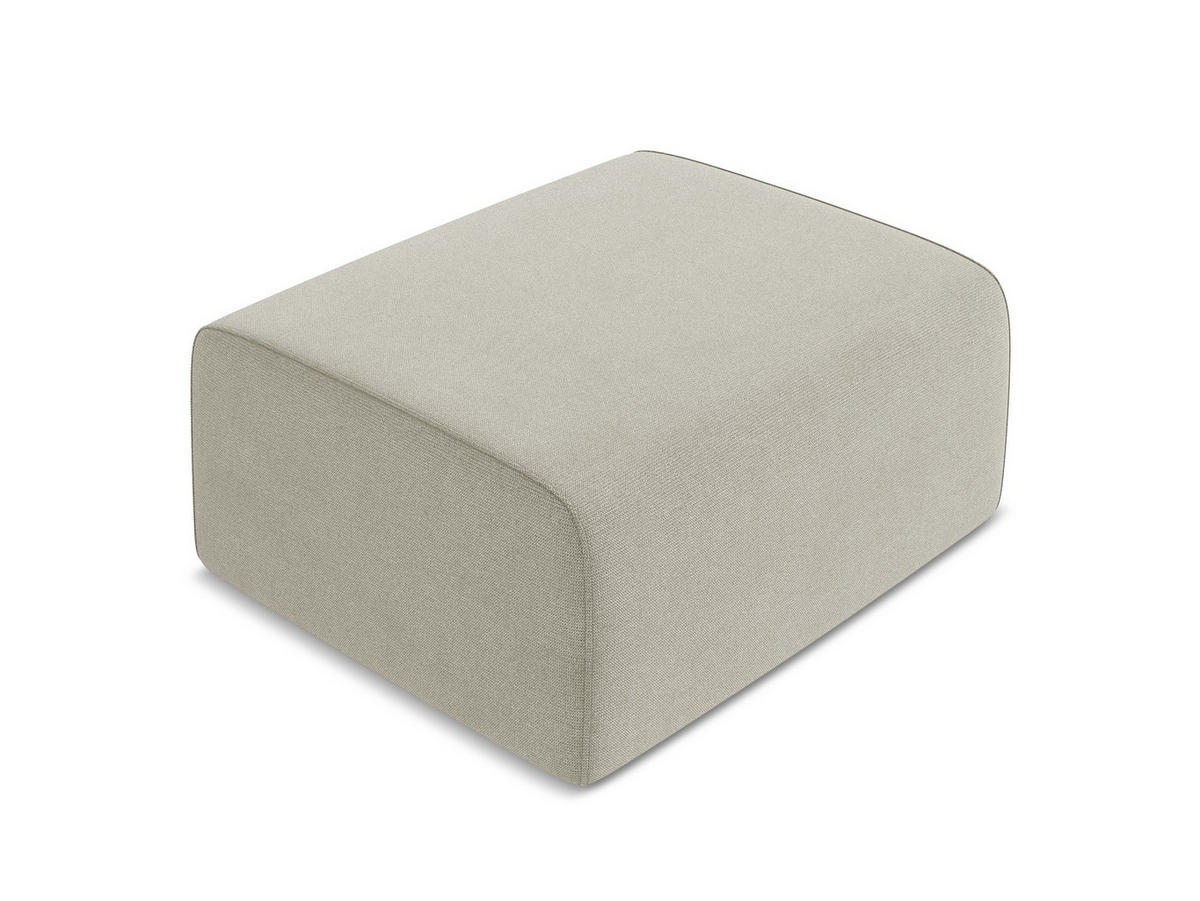 POUF Strukturstoff Stoff Beige - Beige/Creme, Kunststoff/Textil (90/80/60cm) - Makamii