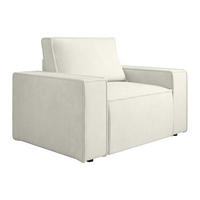 SESSEL mit gerader Rückenlehne - 1 Person-Sitzer - Samt, Stoff - Weiß - - Weiß, Textil (120/85/86cm) - Vente-Unique