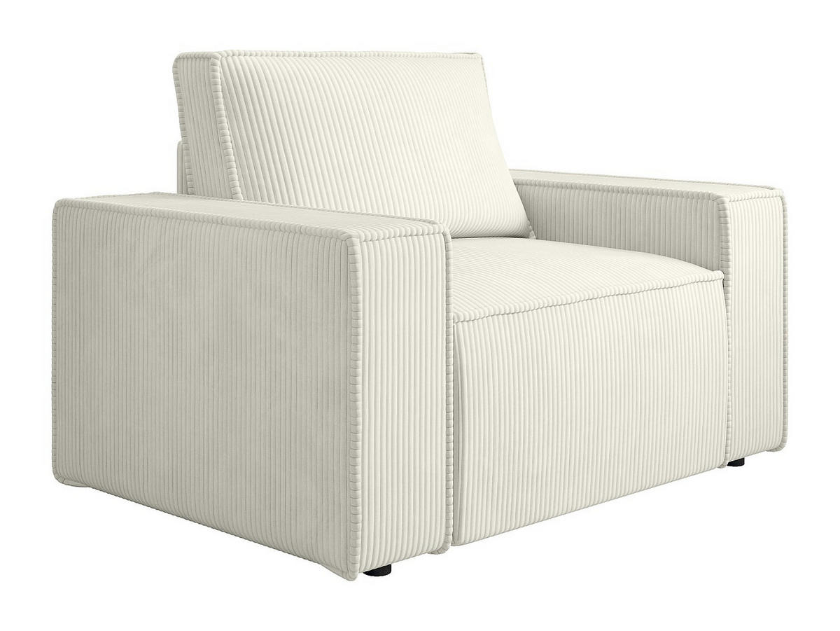 SESSEL mit gerader Rückenlehne - 1 Person-Sitzer - Samt, Stoff - Weiß - - Weiß, Textil (120/85/86cm) - Vente-Unique