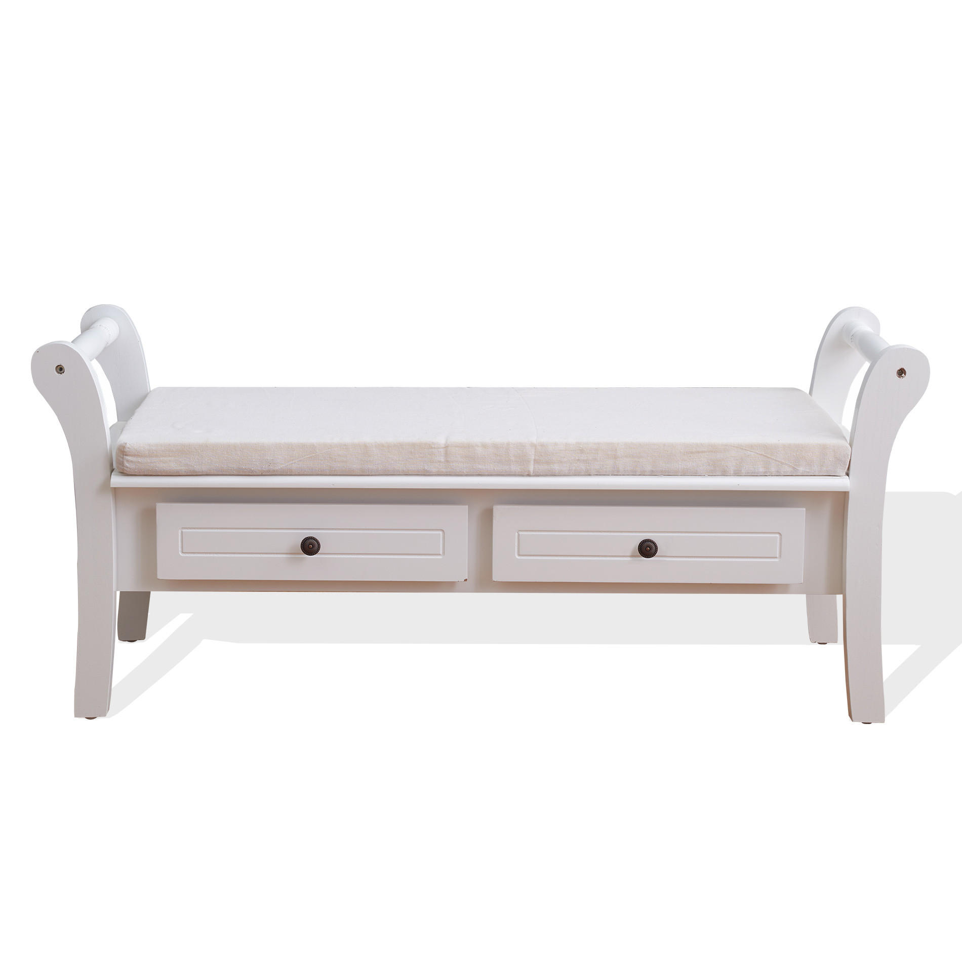SITZBANK Weiß 40/108/47 cm - Weiß, Holzwerkstoff (40/47/108cm) - Mobili Rebecca