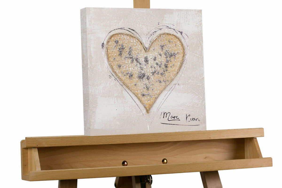 ACRYLBILD HANDGEMALT 30/30 cm - Beige, Holz/Textil (0.36/30cm) - KUNSTLOFT