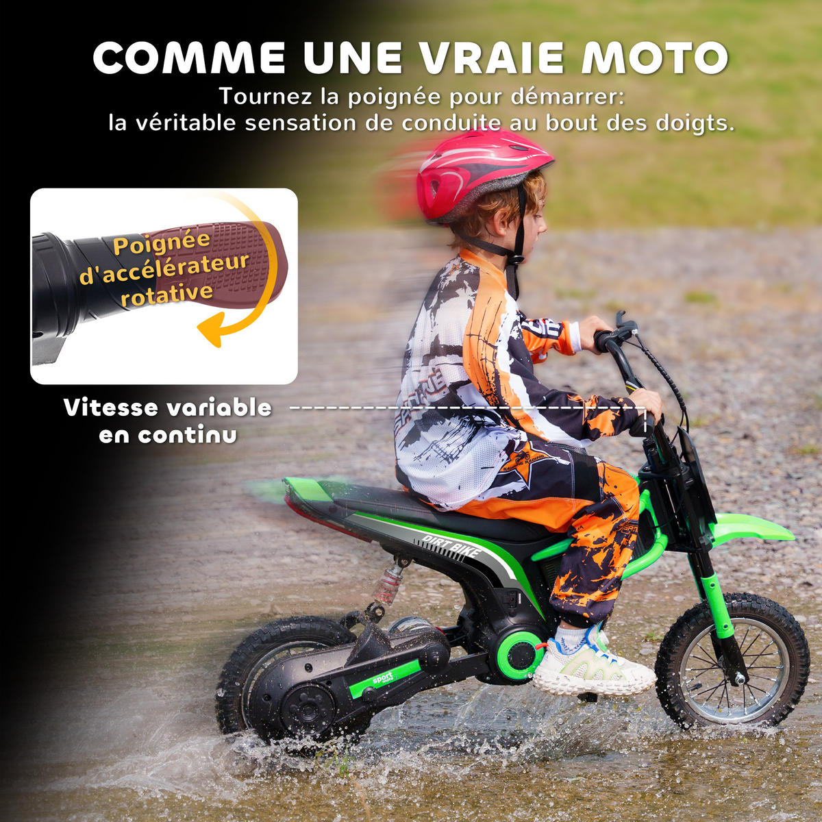 ELEKTRO-MOTORRAD DE-13117 8-16 km/h Grün - Grün, Kunststoff (119/64/76.5cm) - ComfortXL
