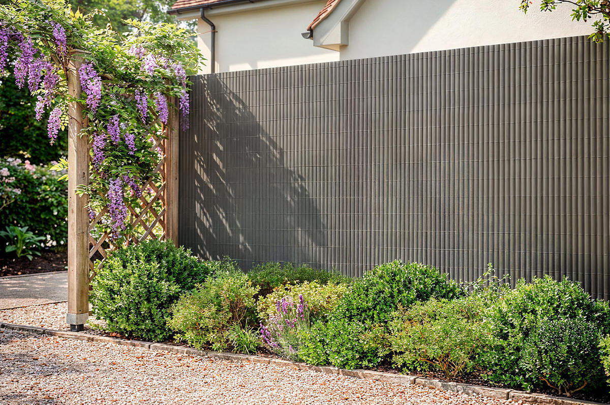 PVC Sichtschutzmatte VISO doppelseitig 8m x 1,5m Anthrazitgrau - Anthrazit, Metall (800/150cm) - Casanoov