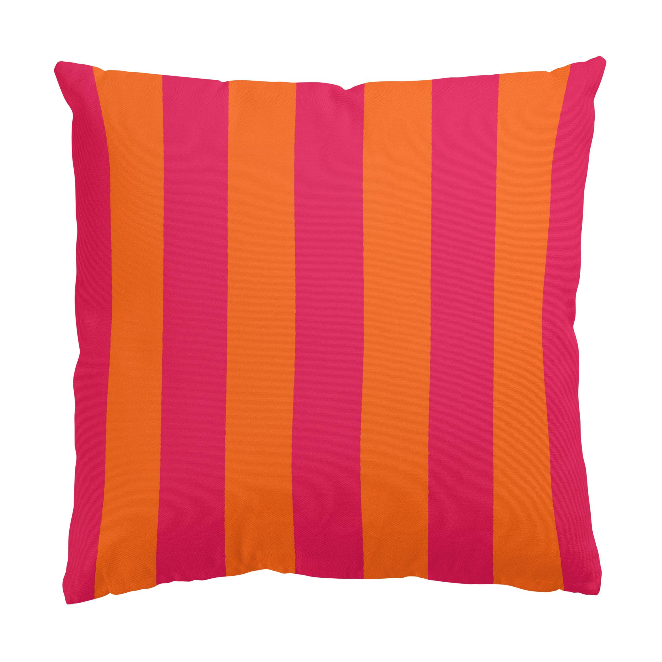 DEKOKISSEN PopArt Sommer Streifen Pink Orange 40/40 cm - Pink, Textil (40/40/10cm) - Bilderwelten