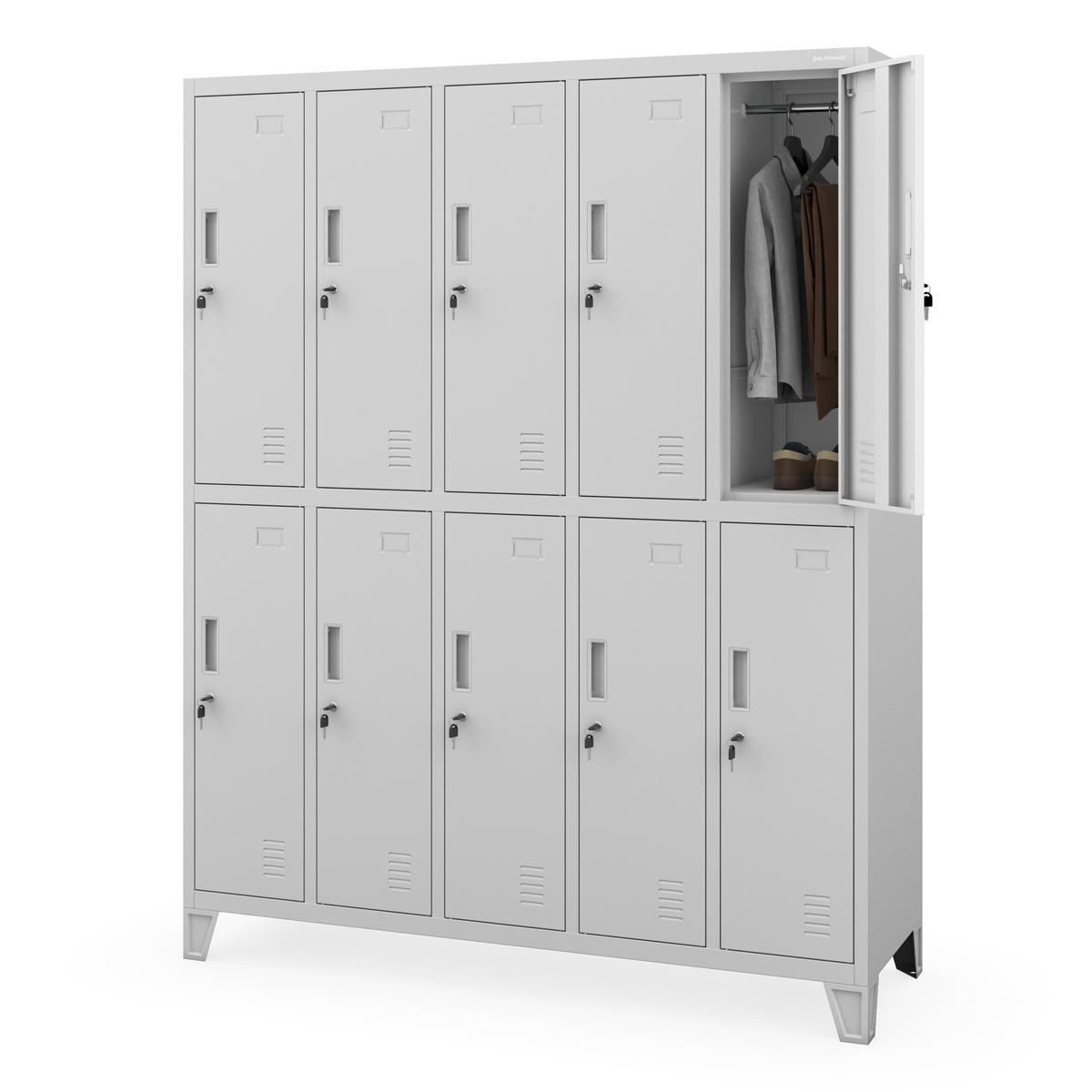 SCHLIESSFACHSCHRANK Bartek - Grau, Metall (136/172/45cm) - Jan Nowak