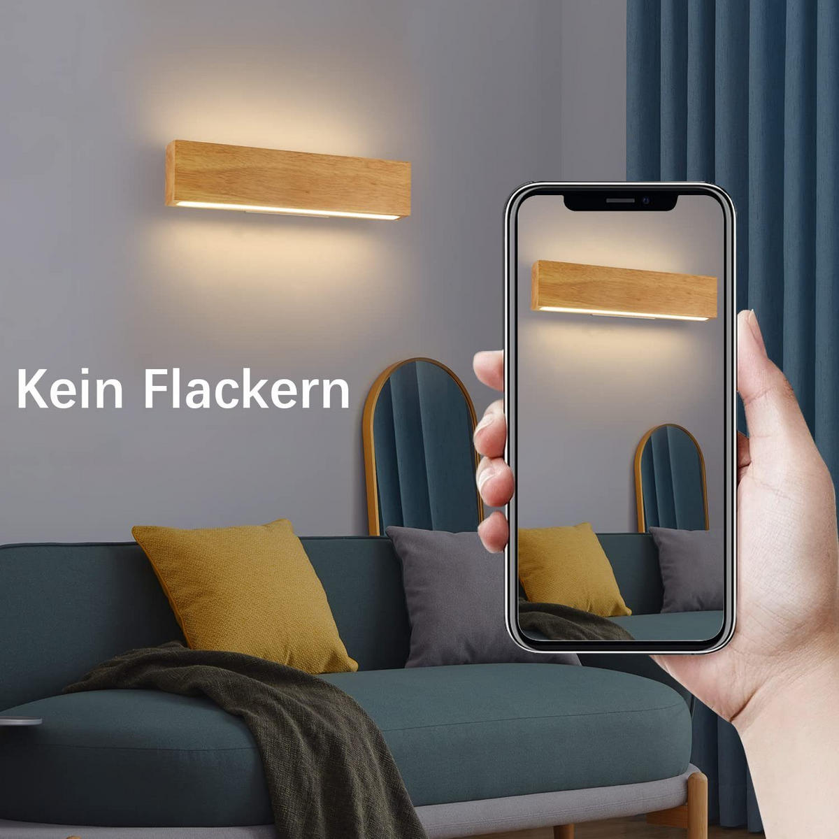 LED WANDLEUCHTE Edel - Braun, Holzwerkstoff (8/3/32cm) - Nettlife