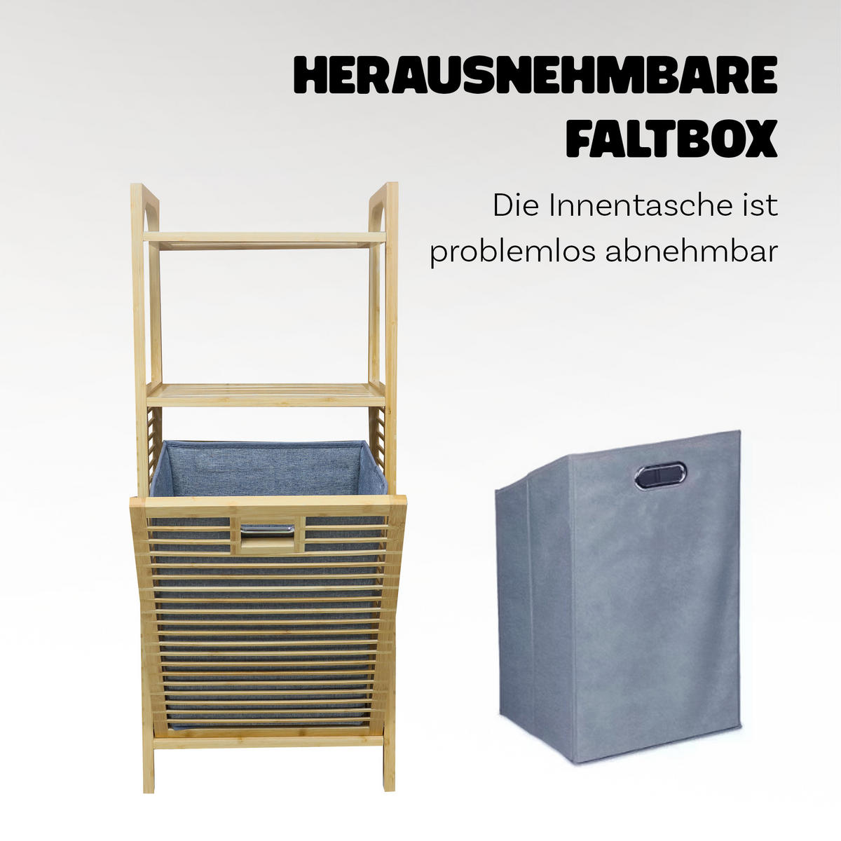 WÄSCHEKORB Bambus 40x30x95 cm - Braun, Naturmaterialien (40/95/30cm) - Bestlivings