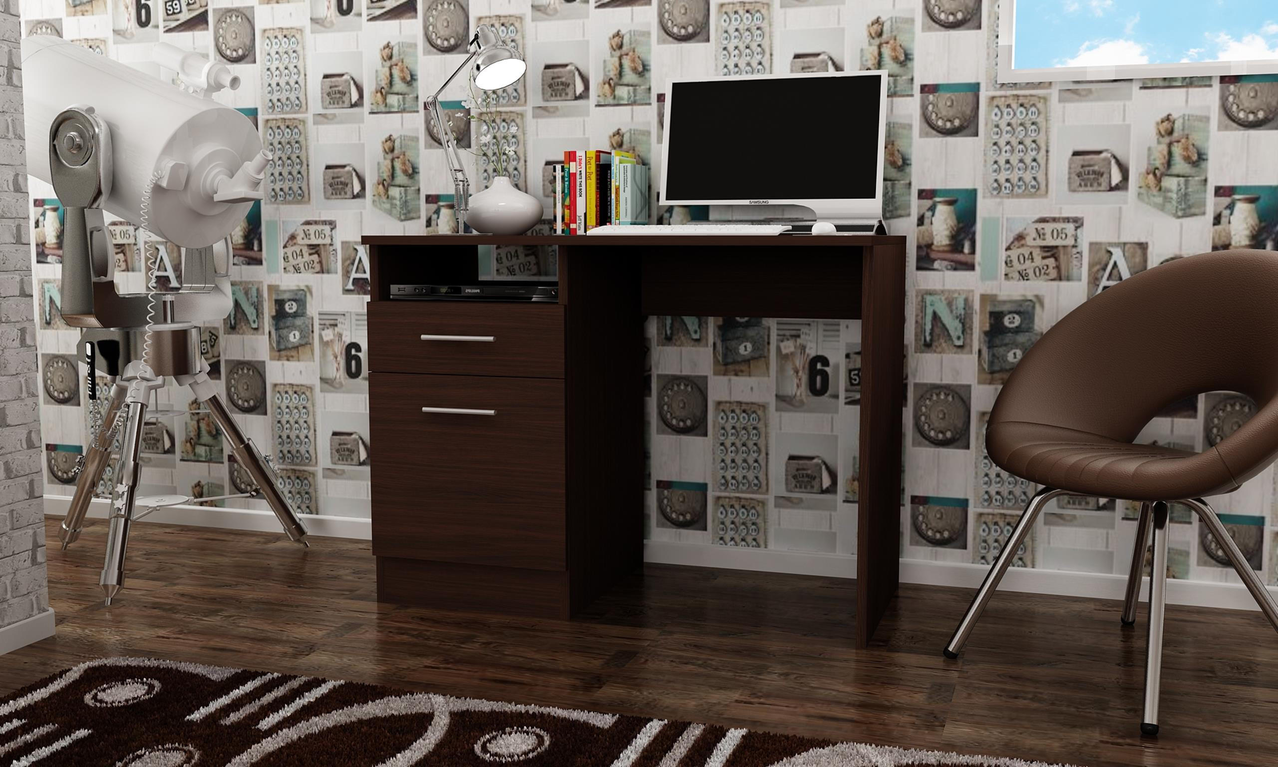 SCHREIBTISCH Bodo DSP Wenge 100/50/75 cm - Wengefarben, Holzwerkstoff (50/100/75cm) - Matkam Möbel