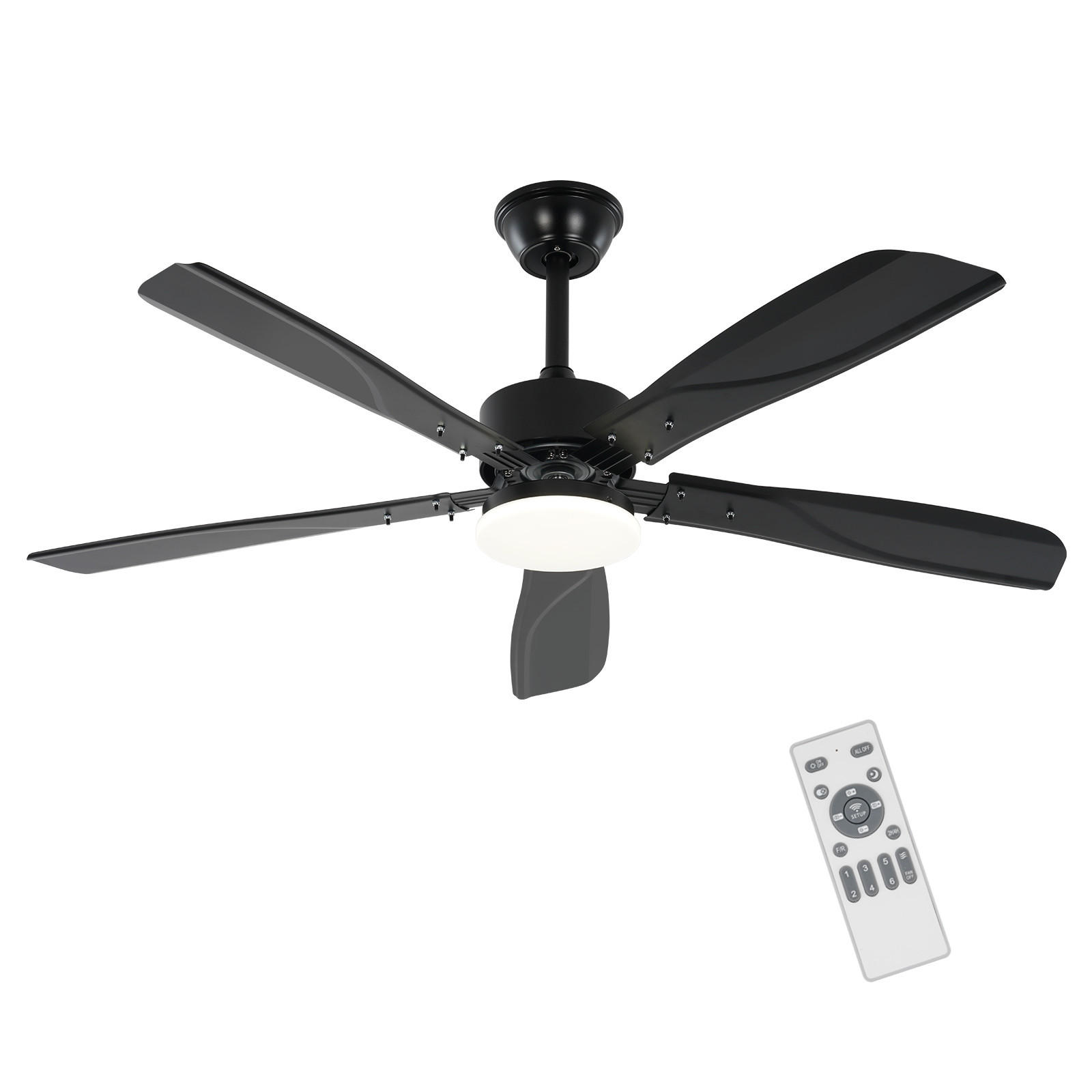 DECKENVENTILATOR Qyren 125/125/42 cm - Schwarz, Metall (125/125/42cm) - ZMH