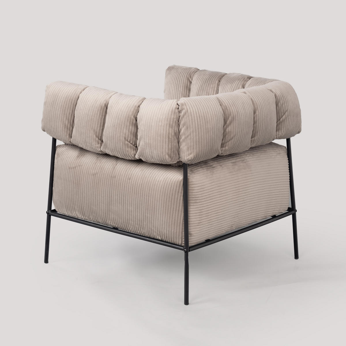 SESSEL in Taupe - Schwarz, Holzwerkstoff (40/191/120cm) - Meubles Cosy