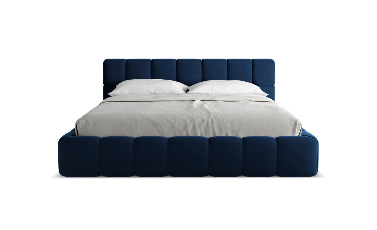 POLSTERBETT mit Bettkasten und Lattenrost 200x228 Blau - Blau/Schwarz, Kunststoff/Textil (180/200cm) - Makamii