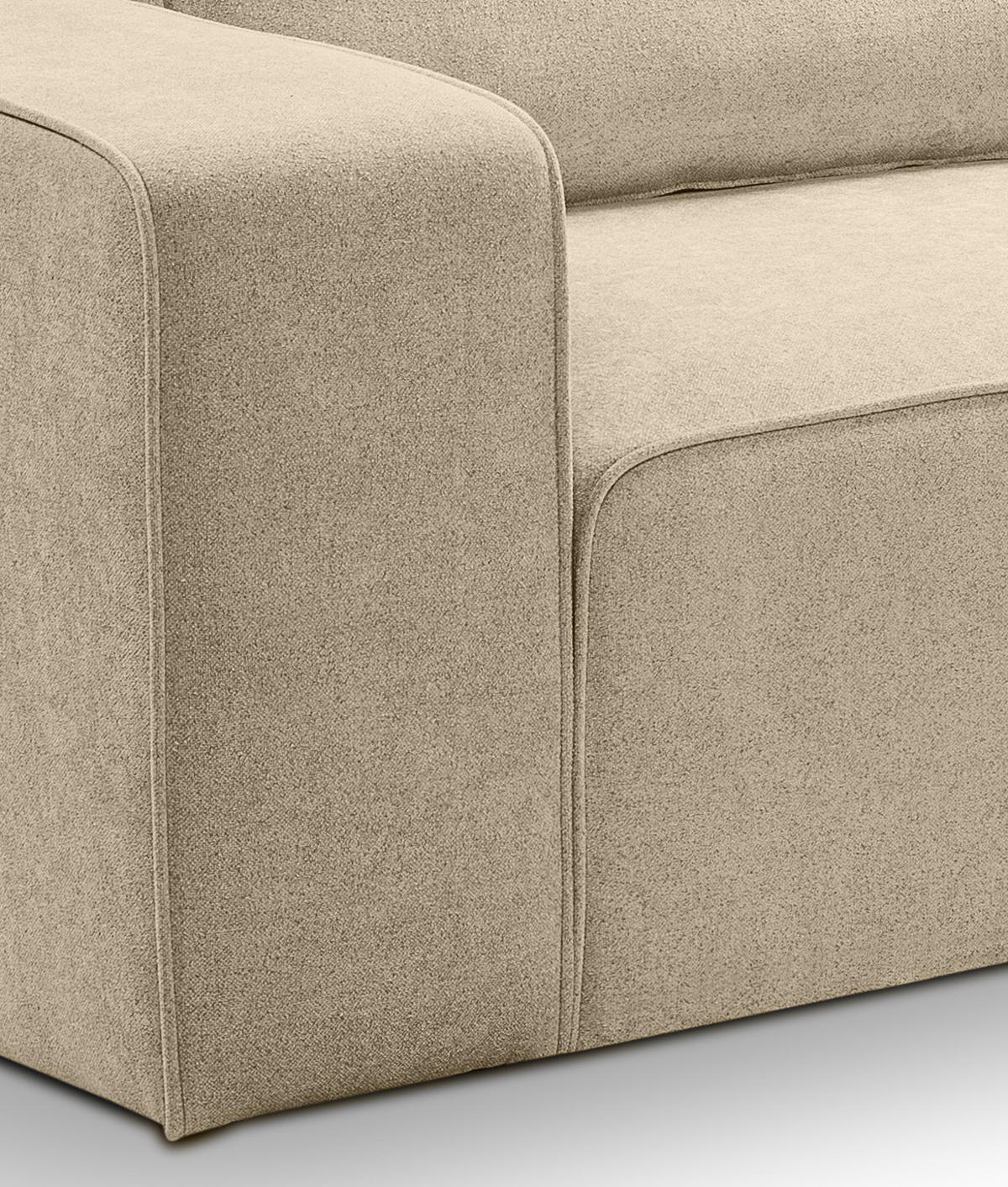 ECKSOFA beige Webstoff, Sofa 305 x 281 cm, L-Sofa rechts - Beige, Holz/Textil (305/281cm) - Inn.Furn