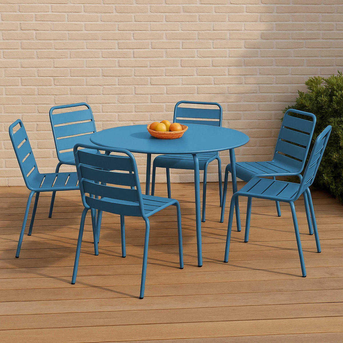 GARTENSET 7-tlg., Pazifikblau - Blau, Metall - Oviala