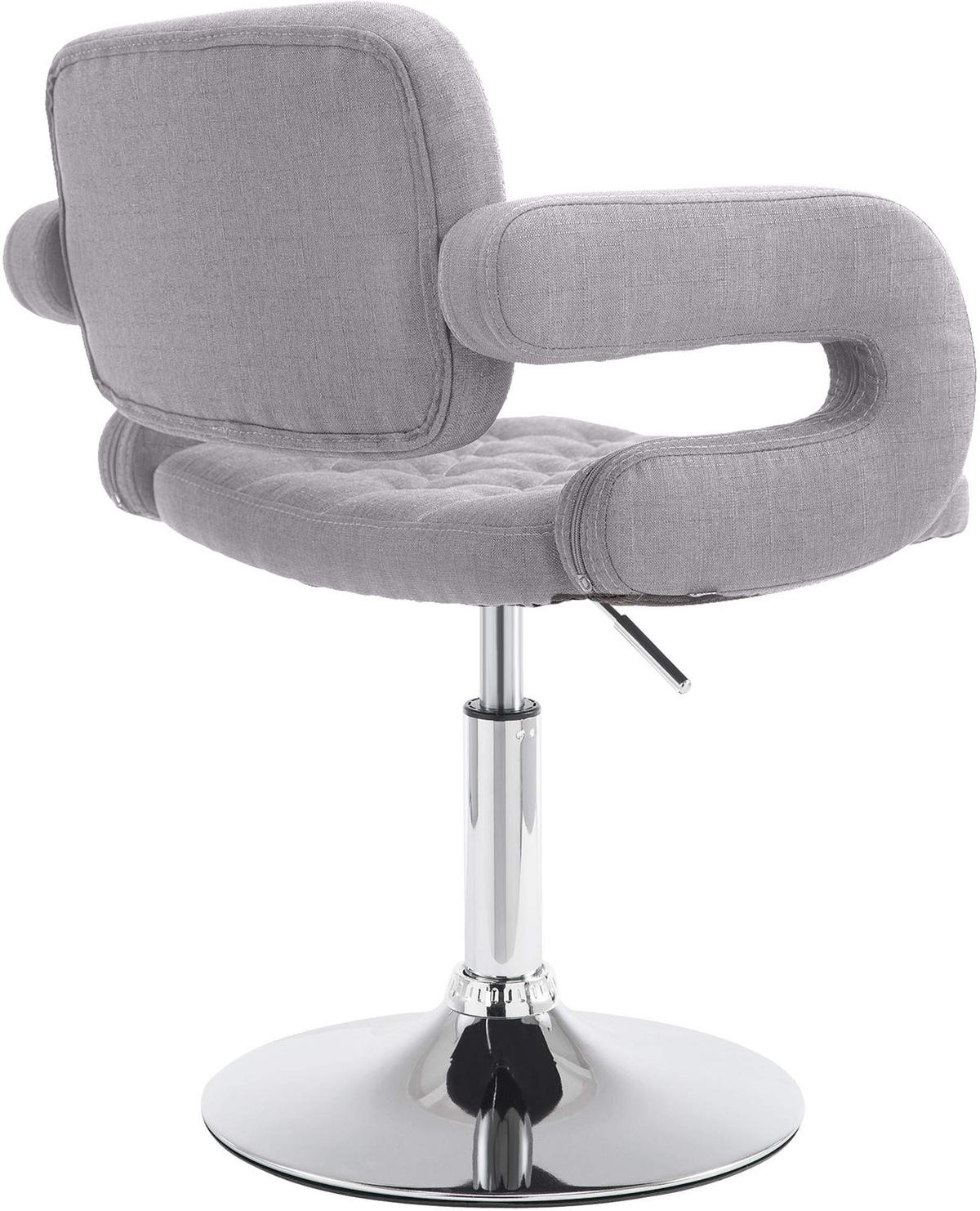 DREHSTUHL Stoff grau - Chromfarben/Grau, Textil/Metall (62/76/55cm) - CLP