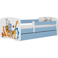 KINDERBETT Emily mit Schublade und Matratze, Blau 70x140 cm - hnedá/modrá, kompozitné drevo (140/70cm) - WFL GROUP