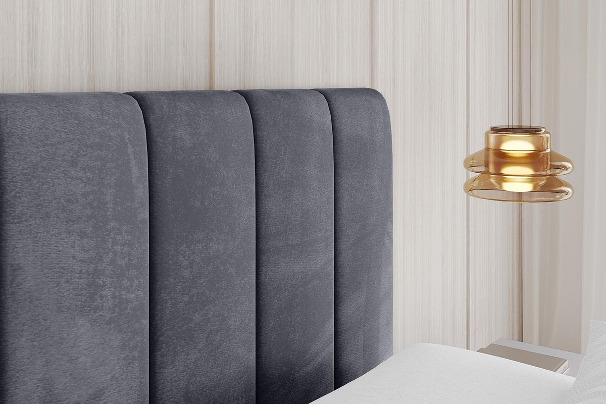 POLSTERBETT mit Bettkasten und Lattenrost, Bett mit Matratze H3/H4 - STERA 160x200 Dunkelgrau - Dunkelgrau, Holzwerkstoff/Textil (160/200cm) - ALTDECOR