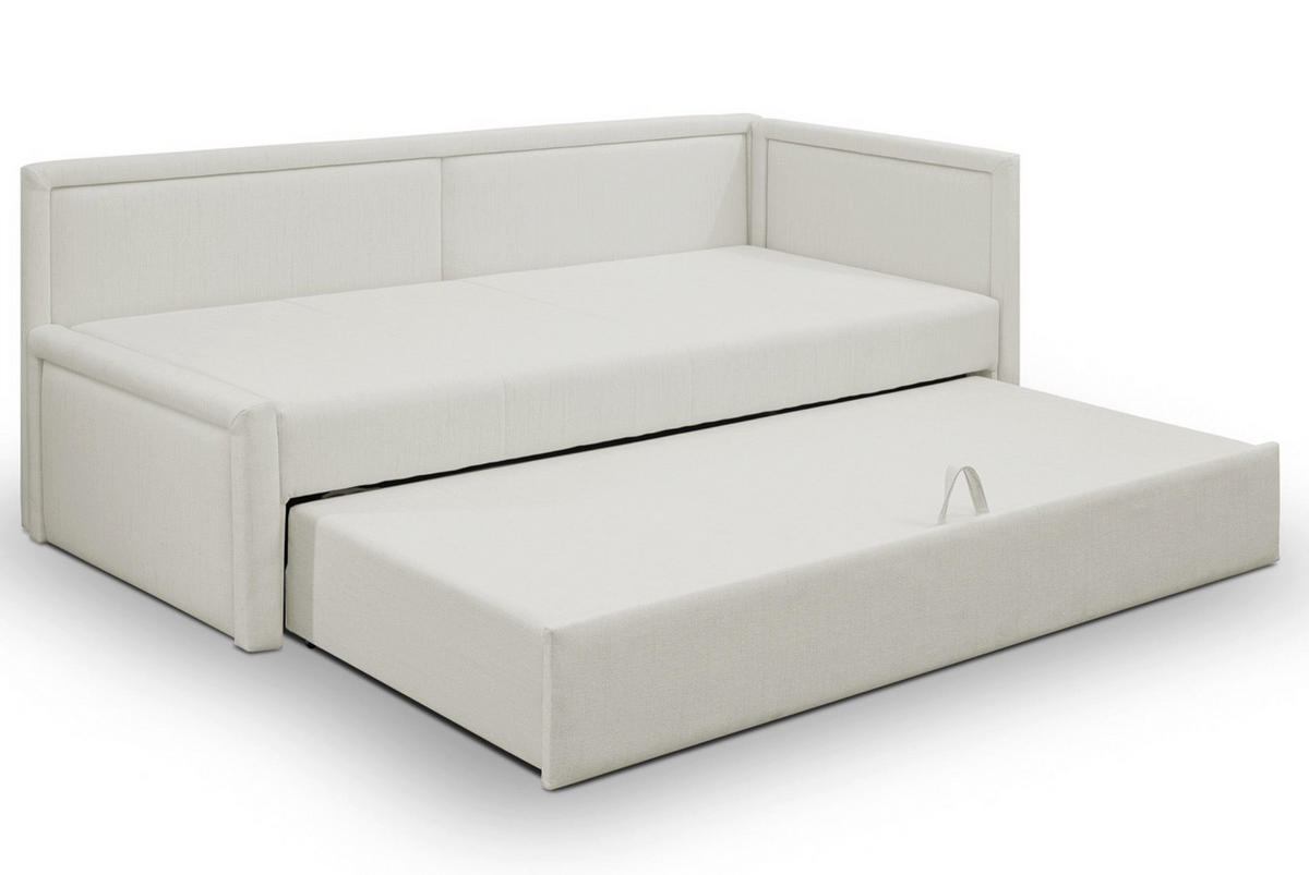 JUGENDBETT Caprili Creme ausziehbar für 2 Personen - Creme/Schwarz, Holz/Textil (82/189cm) - Selsey