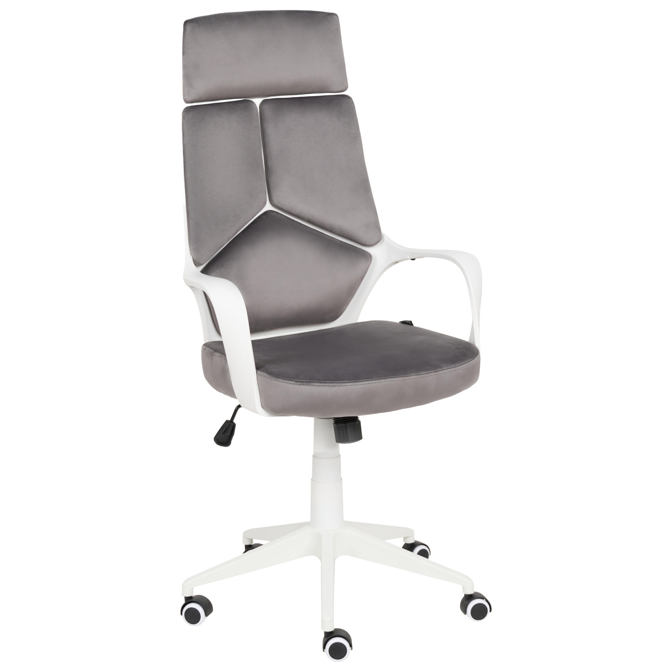 BÜROSTUHL Samtstoff Grau Delight - Grau, Textil (64/116/64cm) - Beliani