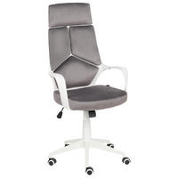 BÜROSTUHL Samtstoff Grau Delight - Grau, Textil (64/116/64cm) - Beliani