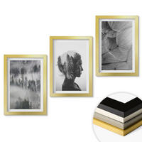 WANDBILDER 3er Set - 20x30 cm Goldrahmen - Waldnebelporträt Baum Löwenzahn - Goldfarben, Kunststoff (20/30cm) - ArtPrintCave