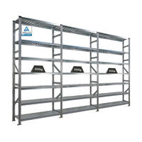 FACHBODENREGAL Proximo Stecksystem 250x360x40cm 7 Ebenen Beidseitig nutzbar Verzinkt - Silberfarben, Metall (360/250/40cm) - PROREGAL