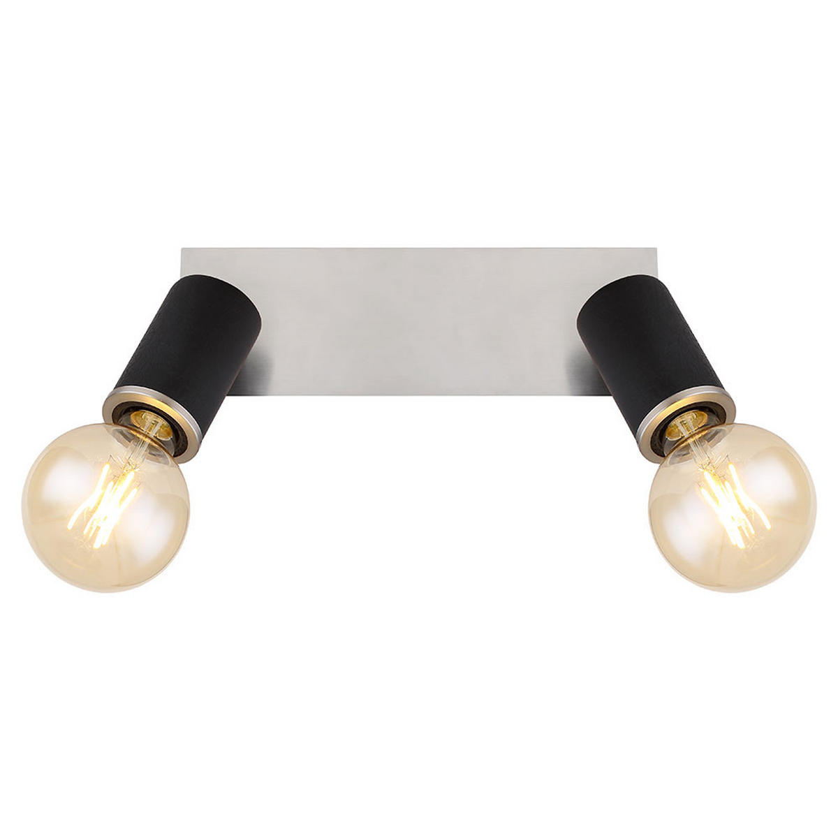 DECKENLEUCHTE Metall Schwarz schwenkbar - Schwarz, Holz (310/10/18cm) - Globo Lighting