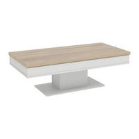 COUCHTISCH mit Stauraum - Eichenholz-Optik - Weiß - ASTULIA - Naturfarben, Holz (59/146/40.2cm) - Vente-Unique