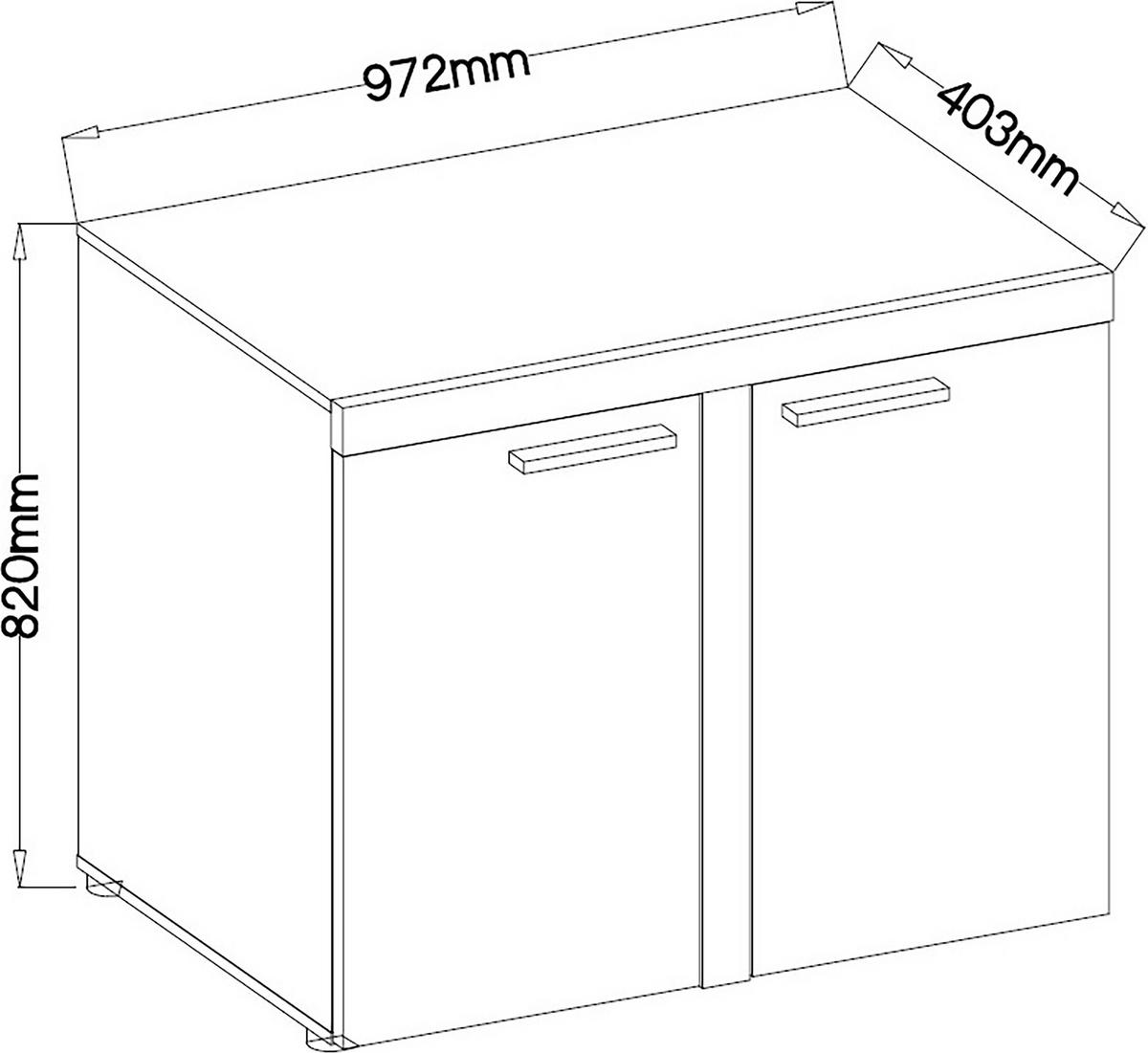 SIDEBOARD Spacoro 2D Matera, Old Style 97,2/82/40,3 cm – Schmale Kommode Modern - Dunkelgrau/Bronzefarben, Holzwerkstoff/Kunststoff (97/82/40cm) - AX Living