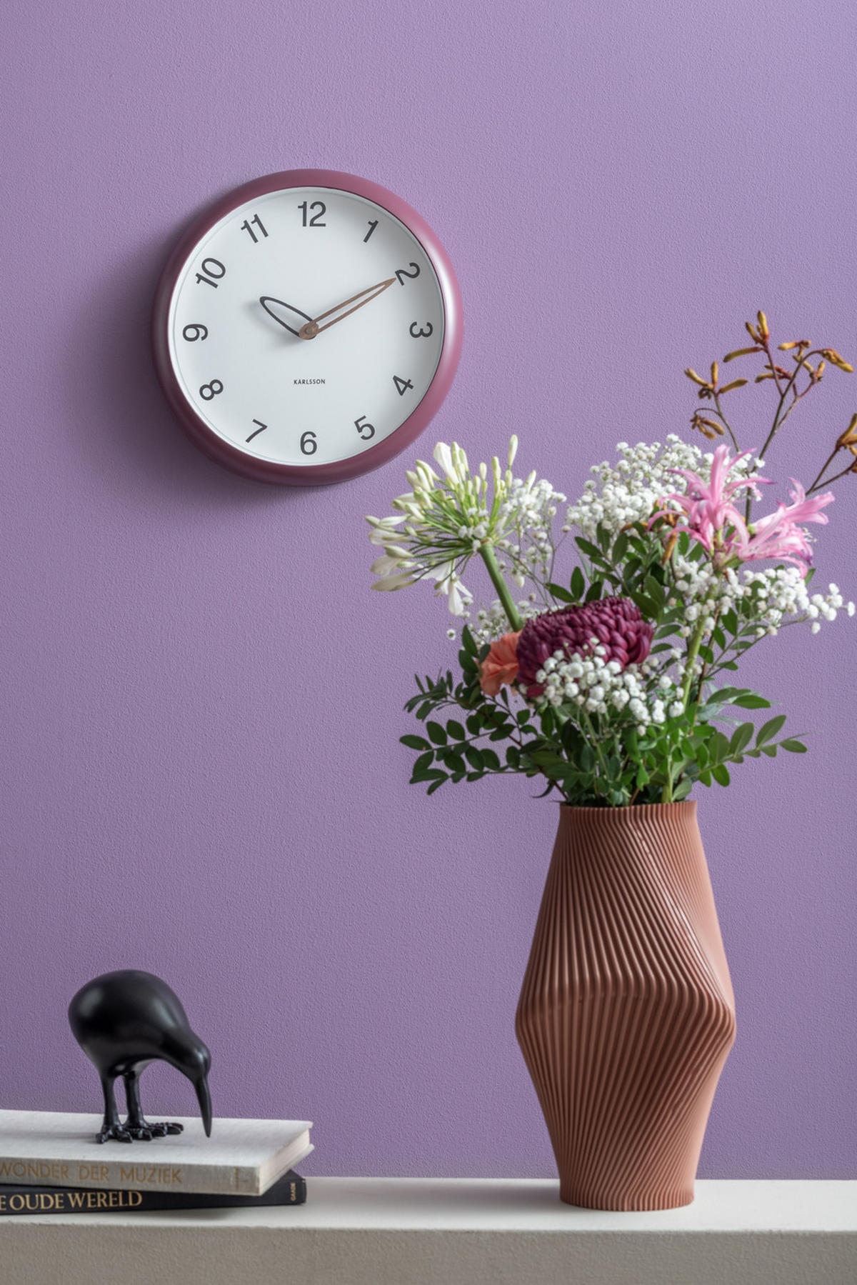WANDUHR Bella 4/30/30 cm - Lila, Kunststoff (30/30/4cm) - Karlsson