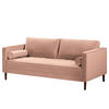 3-SITZER SOFA - Samt - Rosa, Textil (191/80/86cm) - home24