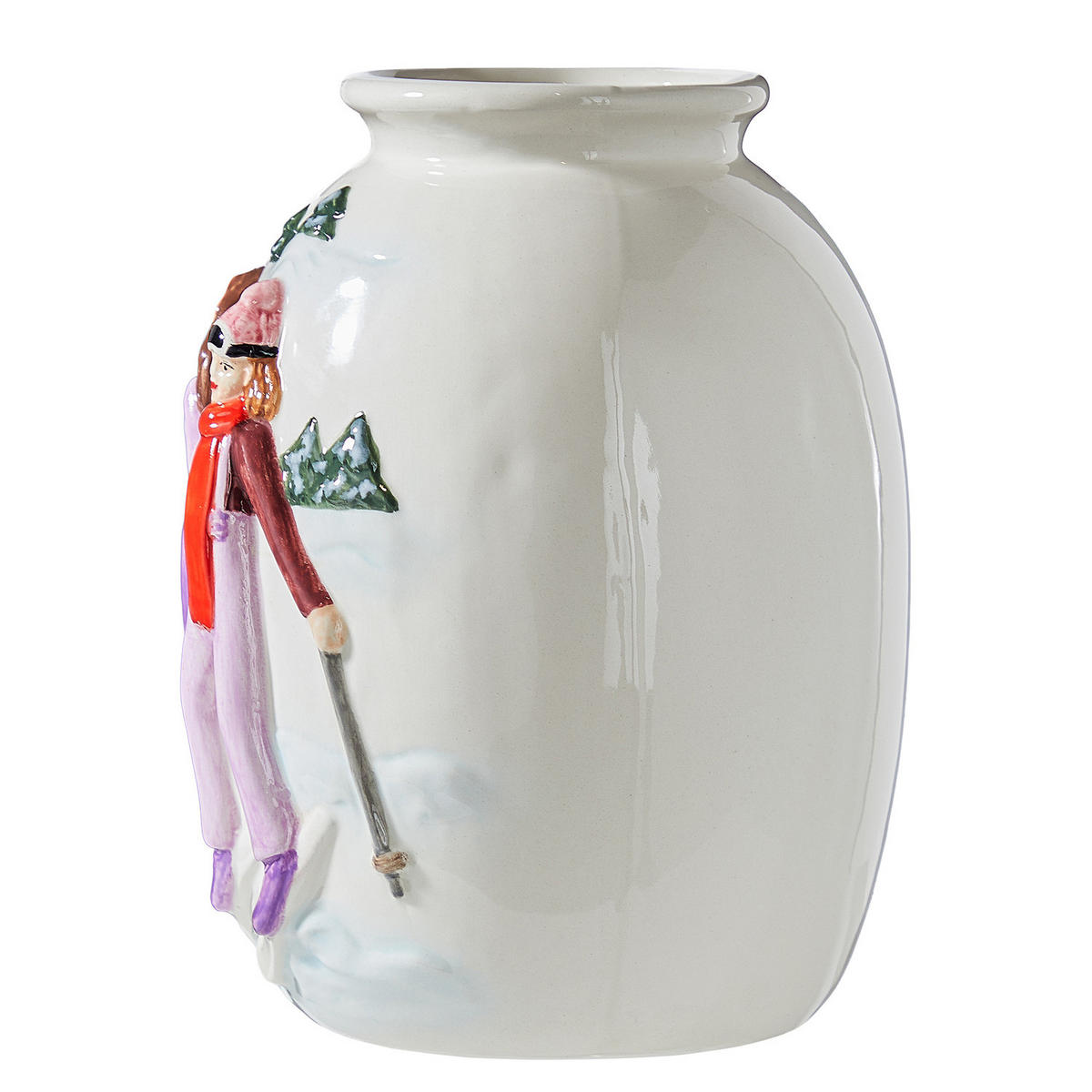 VASE Mountain Lodge Ski - Weiß, Stein (19cm) - Butlers