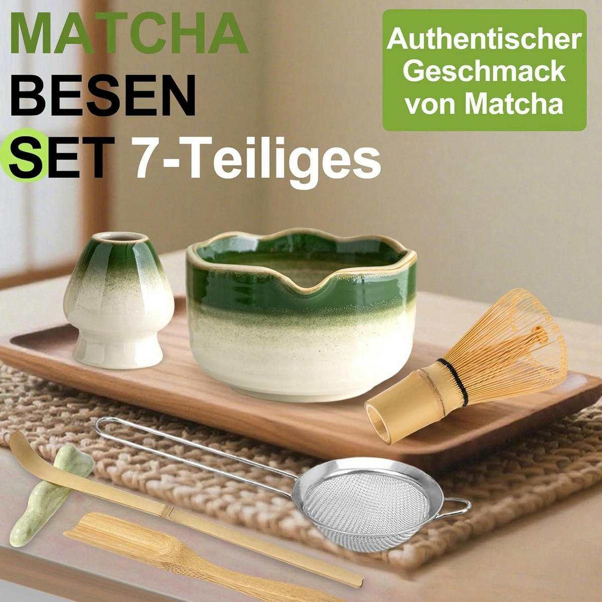 MATCHA Set 7-teiliges Set Grün Farbverlauf - Grün, Keramik (15/10/15cm)
