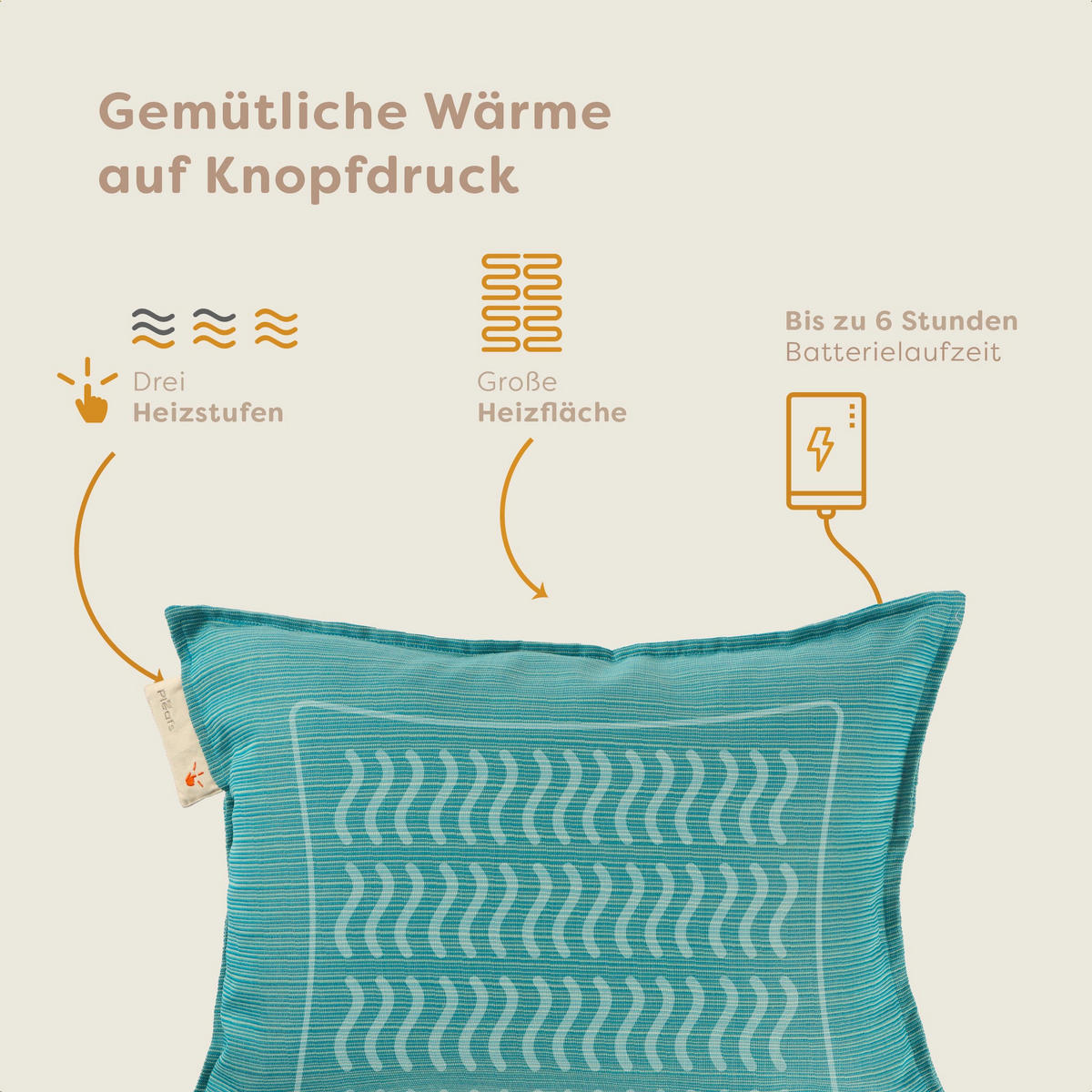 HEIZKISSEN Outdoor 45x60cm Acapulco - Pastellgrün, Textil (45/60cm) - Pleafs