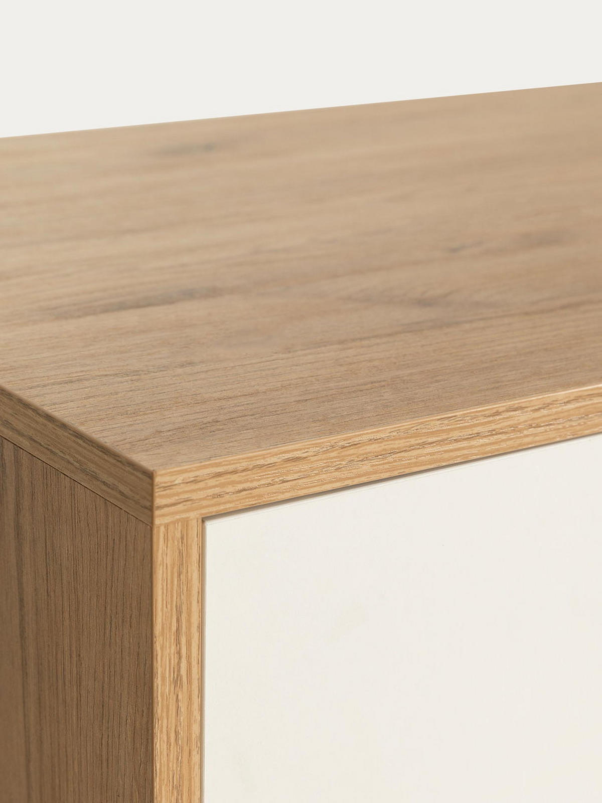 KOMMODE Zach Natur - Weiß 100 cm x 95 cm - Braun, Holzwerkstoff (100/95/41cm) - Kenay Home