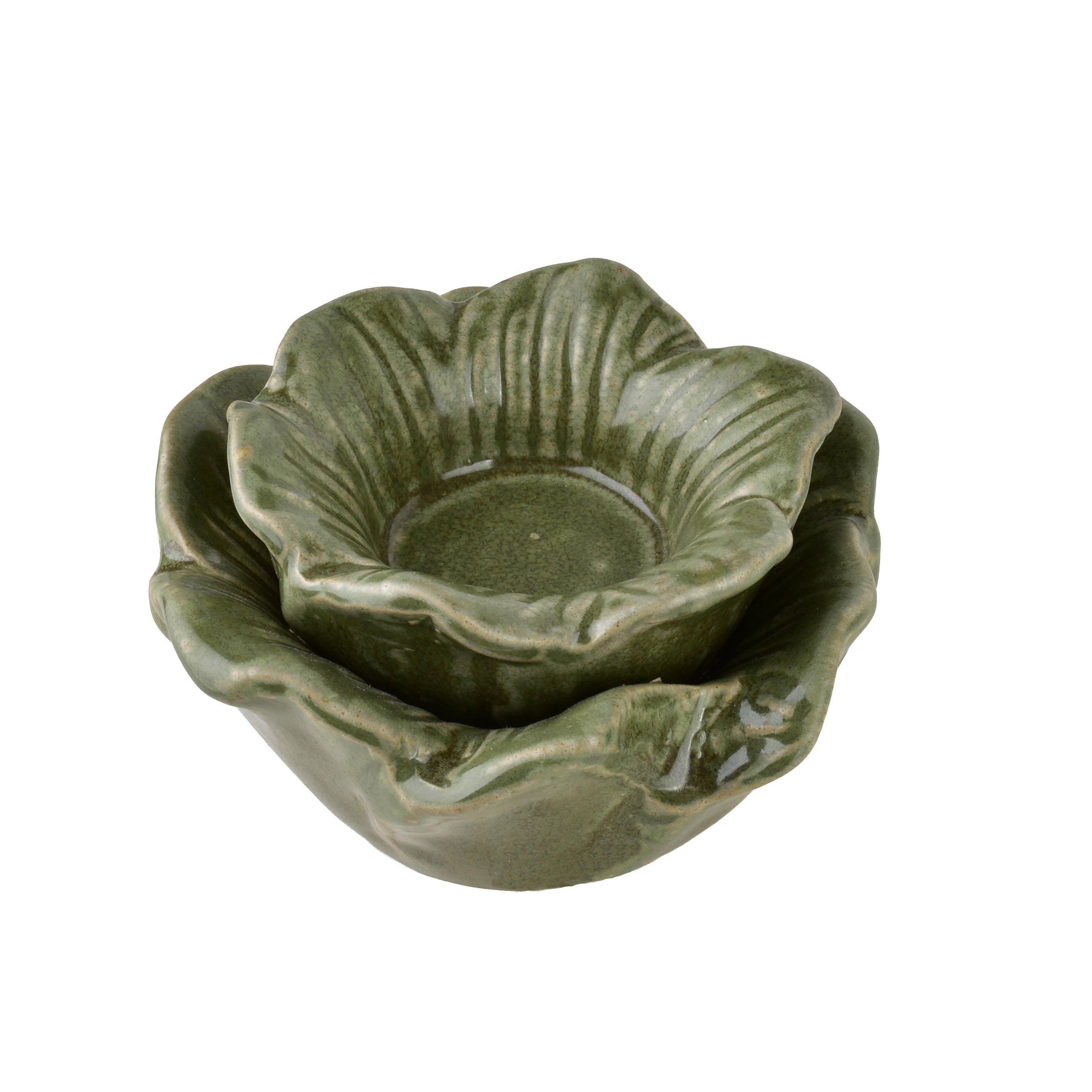 KERZENHALTER Yarine grün 11/11/6 cm Keramik - Grün, Keramik (11/6cm) - Mondex