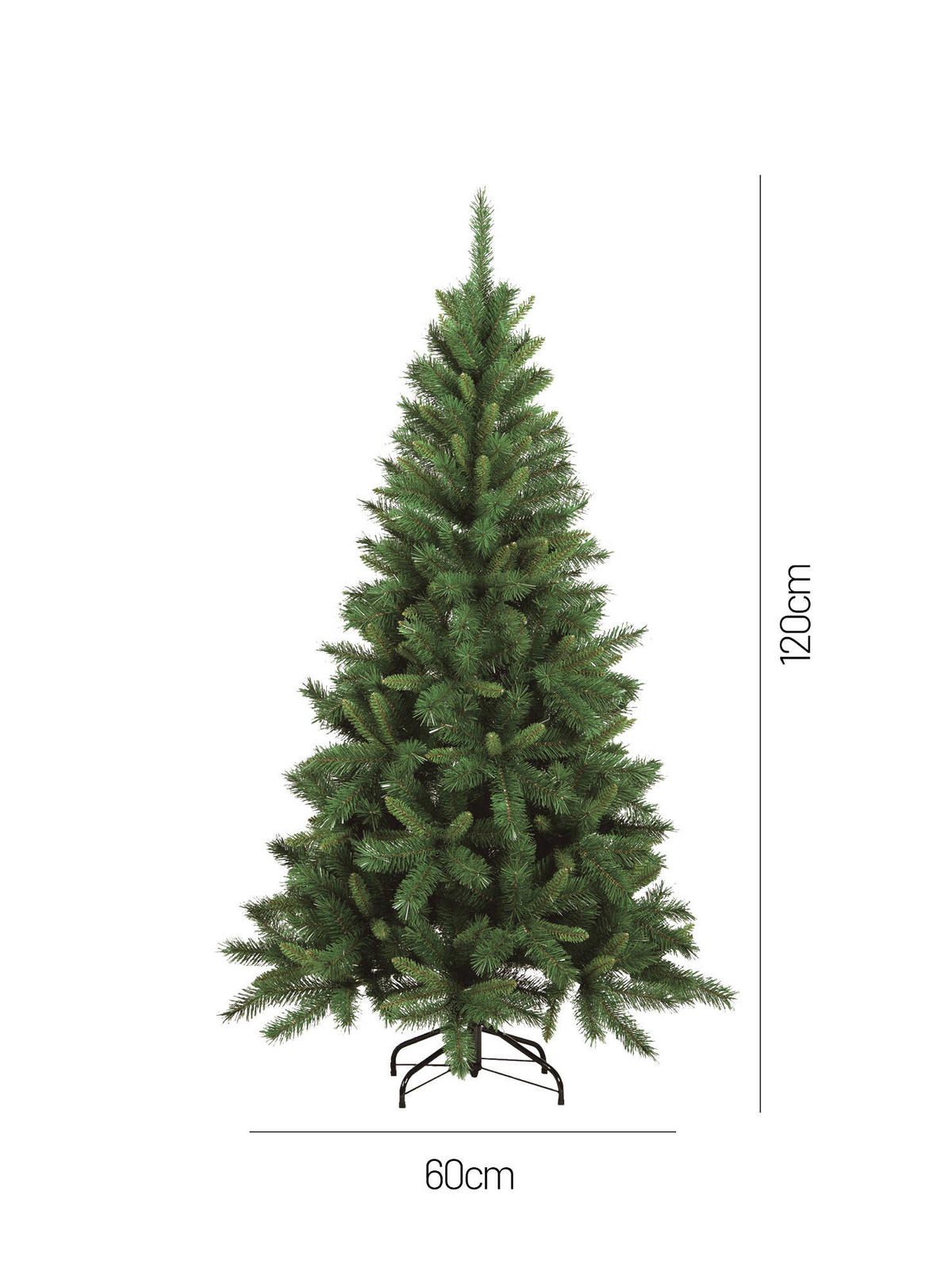 WEIHNACHTSBAUM Kunststoff Grün 58x58h120 cm - Grün, Kunststoff (120cm) - DMORA