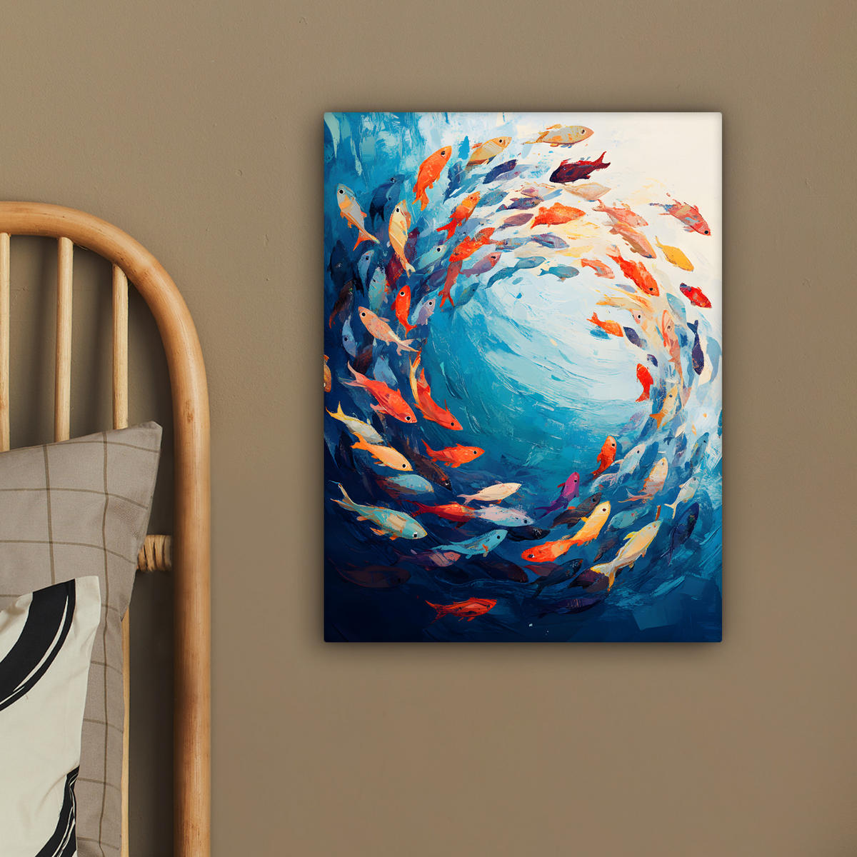 LEINWANDBILD Meer - Fische - Bunt - Dynamisch 30x40 cm - Hellblau, Textil (30/40cm) - MuchoWow