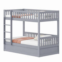 ETAGENBETT mit Stauraum 90x200 cm Massivholz Grau - Grau, Holz (90/200cm) - Meubliv