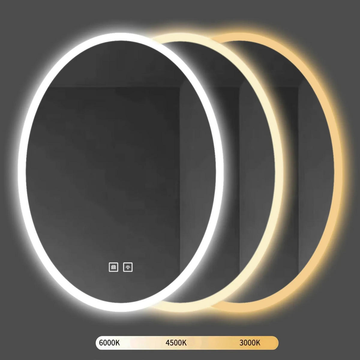 SPIEGEL Rea Led 60x80cm Wwa - Chromfarben, Glas (60/80/2cm) - REA