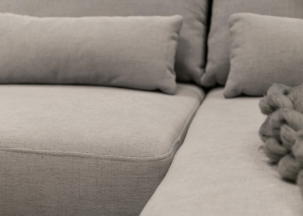 ECKSOFA Carnos Chenille-Bezug in Grau - Grau, Textil (264/162cm) - Selsey