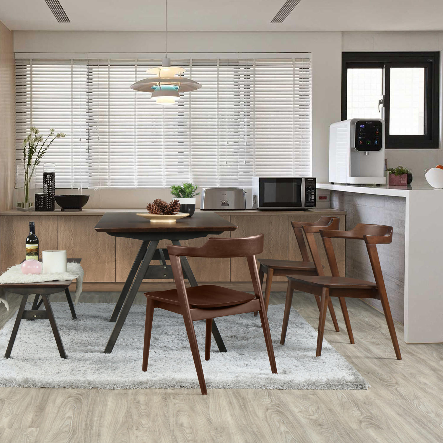 Thumbnail - VS Venta-stock Stuhl, Walnuss, Holz, 58x76x58 cm, Esszimmer, Stühle, Esszimmerstühle, Vierfußstühle