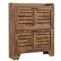 SCHUHSCHRANK Schmal mit 2 Klappfächern - Braun, Holz (79.8/97/23.9cm) - Kaket