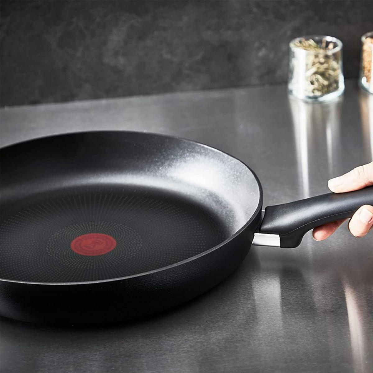PFANNENSET Hard Titanium 2-tlg 24 cm 28 cm Antihaft induktionsgeeignet Schwarz - Schwarz, Kunststoff/Metall - Tefal